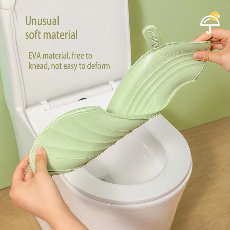 Universal Waterproof Toilet Cover Mat Bathroom Toilet Mat With Handle Thickened Soft Water-Scrubable Bathroom Accessories