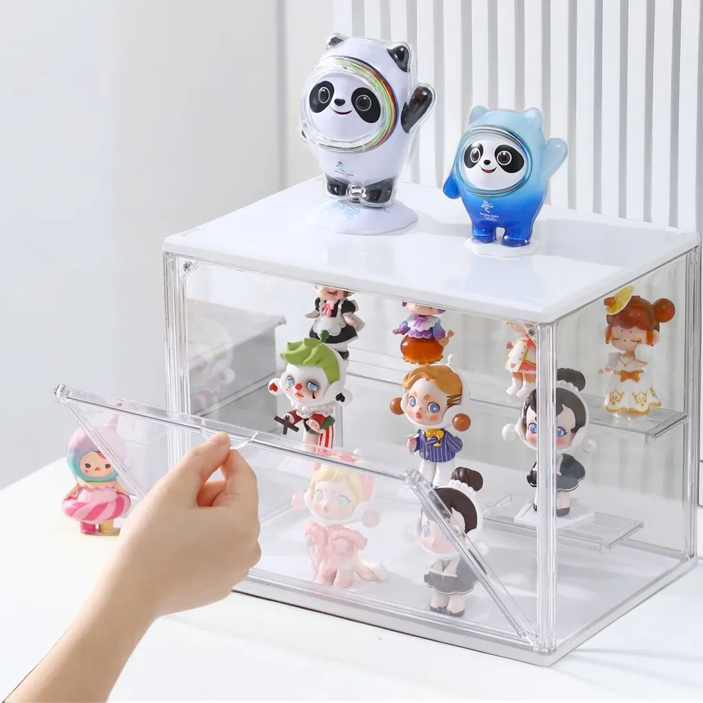 

1pc Three Layer Acrylic Display Rack Transparent Ladder Handmade Anime Car Model Blind Box Storage Box Jewelry Sorting Box