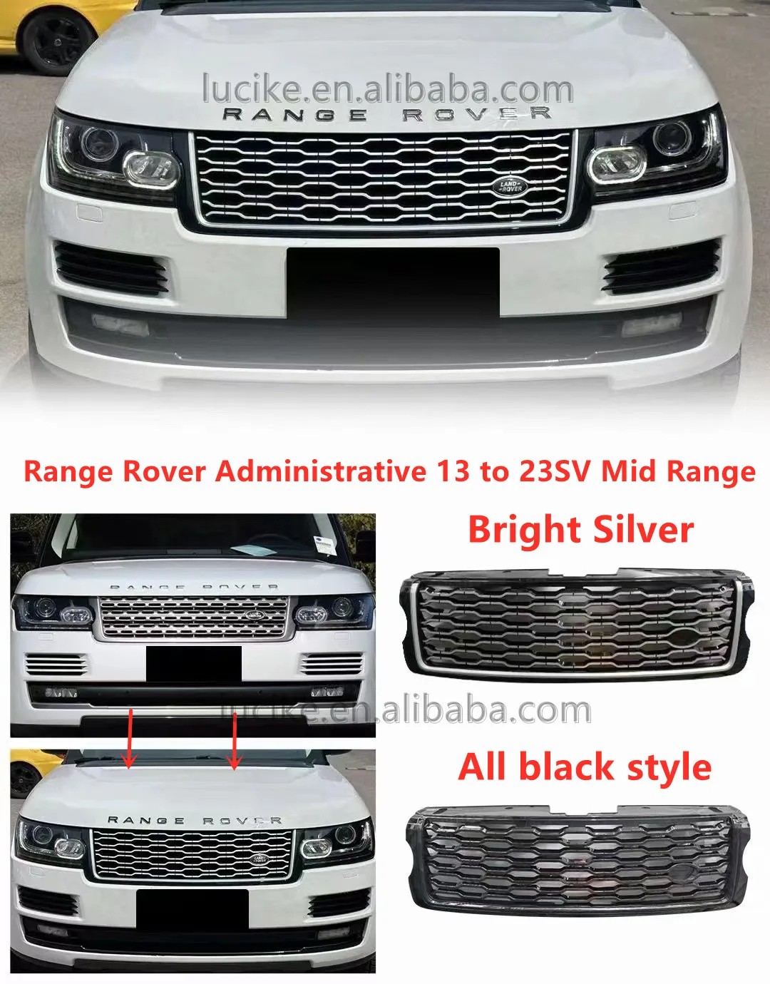 Griglia paraurti anteriore griglia per Land Rover Range Rover Vogue 2013 -2017 aggiornamento a 2018 RANGEROVER VOGUE L405 nuovo stile