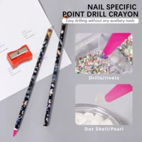 Nail Art Dotting Wax Pencil Set with Pencil Sharpener Stick Rhinestone Crystal Picker Professional Manicure Accessories Supplies 1