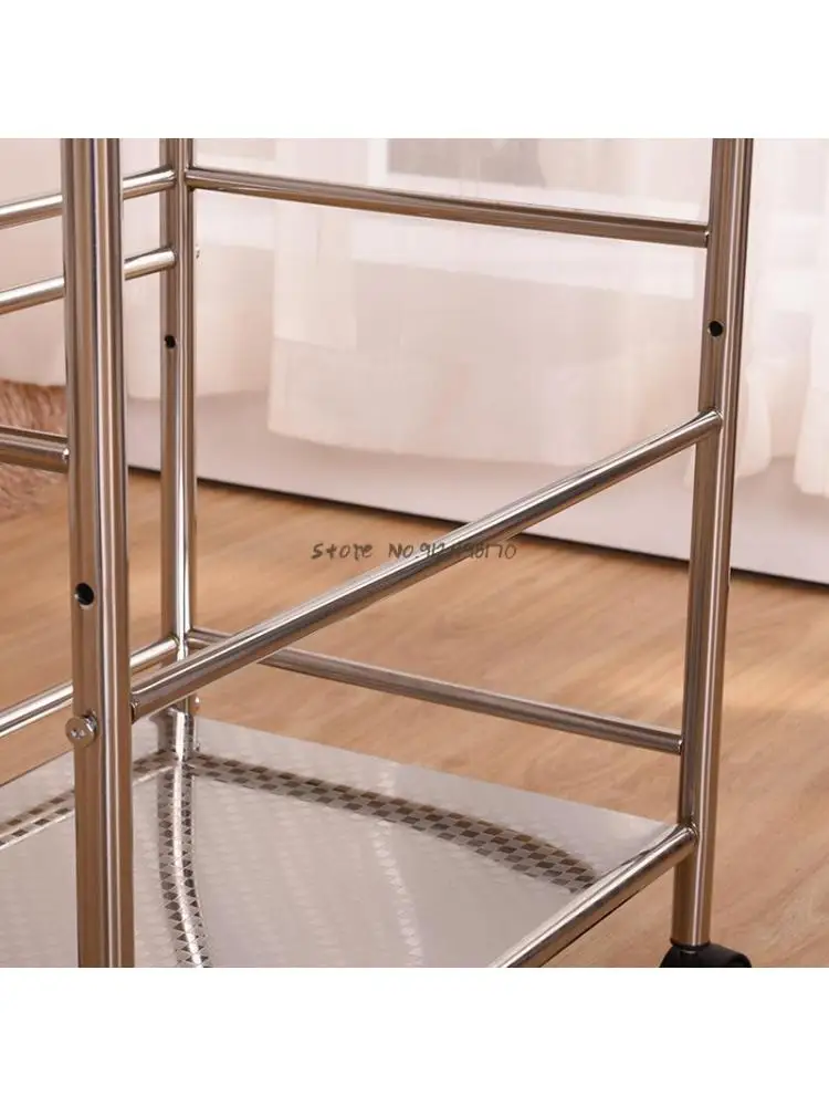 Beauty Barber Tool Trolley Stainless Steel Medical Medical Trolley Manicure Three-layer Rack