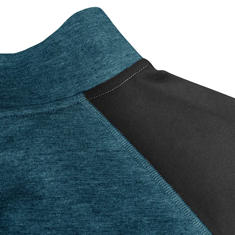 Herren-Sport-Sweatshirt mit Stehkragen für Herbst und Winter, atmungsaktiv, warm, farbblockierter Pullover, halber Reißverschluss in mehreren Farben – Detail 15