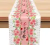 Happy Mother's Day Rose Flower Linen Table Runner Party Decor I Love Mom Kitchen Dining Table Runner Mother's Day Decorations 1