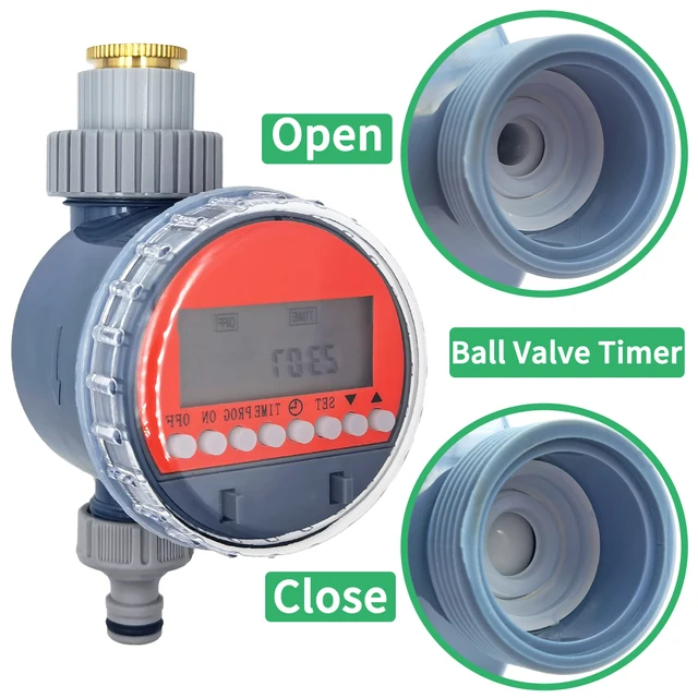 WUJIE Ball Valve Irrigation Timer Automatic LCD Watering Electronic Water Tank Controller Irrigator for Home Garden Greenhouse 3