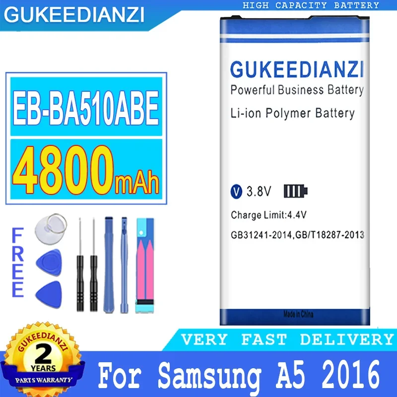 

4800mAh Replacement Mobile Phone Battery For Samsung GALAXY A5 2016 Edition A510 SM A510F A5100 EB BA510ABE Smartphon Batteries