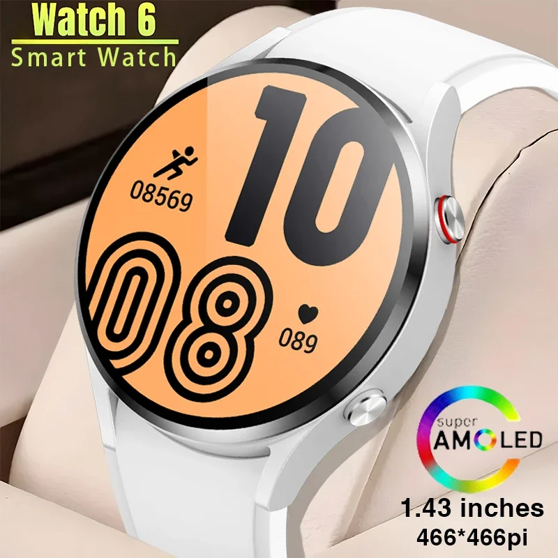 2024 New Smart Watch 6 Fashion Women Smart Watch Chiamata Vocale Real Amoled Hd Screen Sports Smart Watch Men Per Huawei Xiaomi
