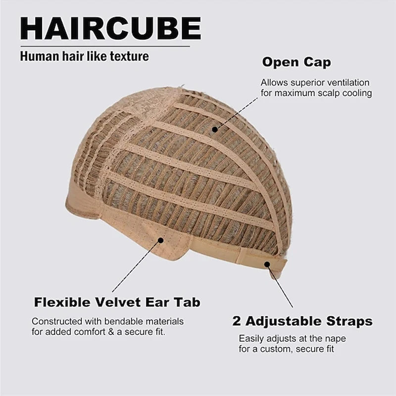 HAIRJOY Parrucca sintetica con capelli biondi ondulati, realizzata a macchina, per uso quotidiano da donna - immagine 3