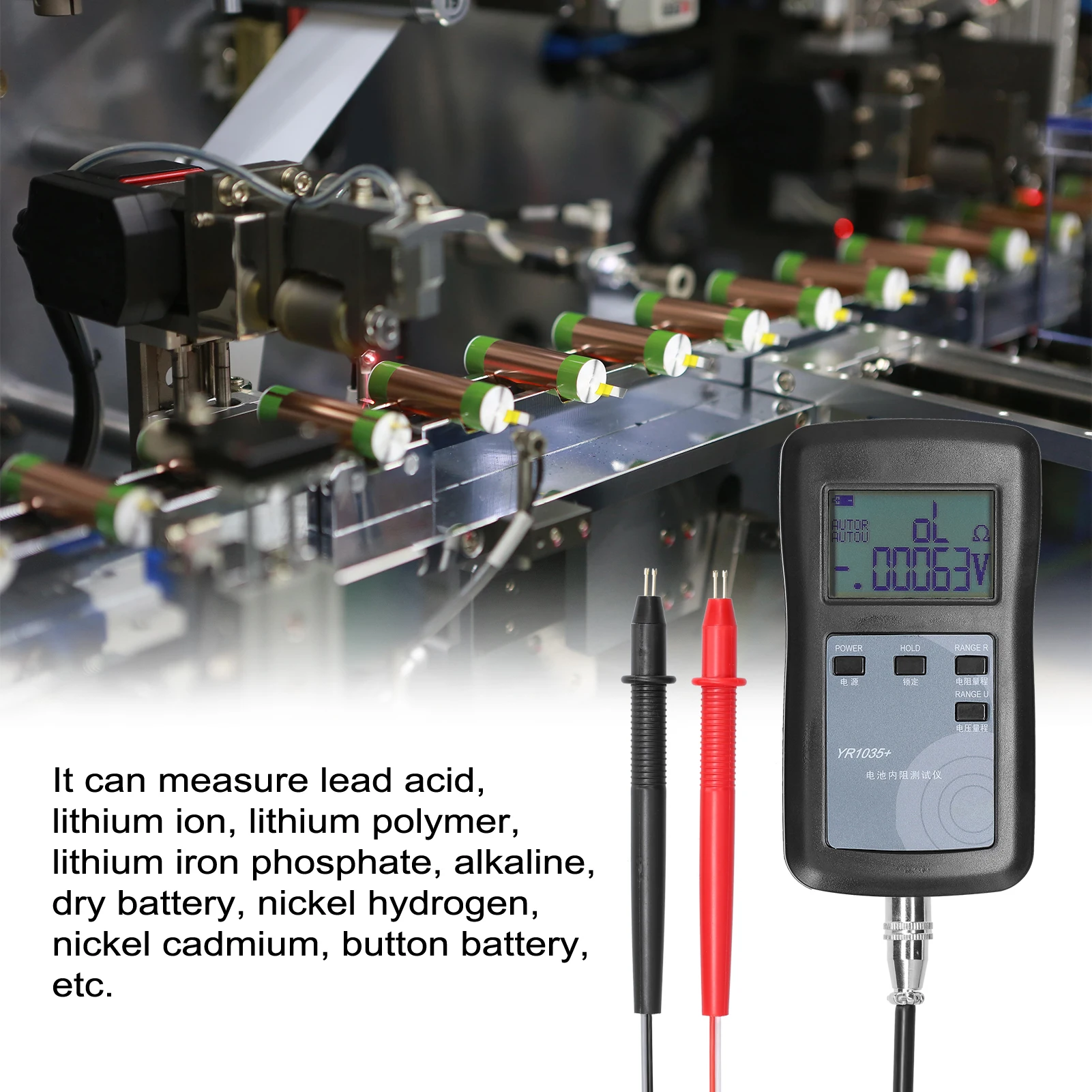 High Accuracy Fast YR1035 Lithium Battery 4-wire Internal Resistance Test Instrument 100V Electric Vehicle Group 18650 battery tester lithium battery tester