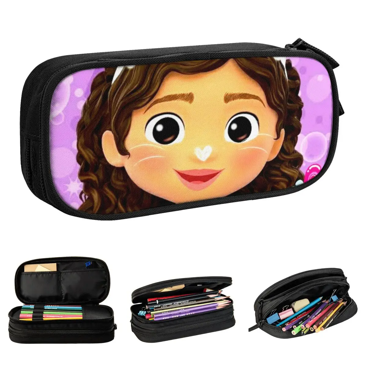 

Cute Gabby's Dollhouse Pencil Cases Kids Pencil Box Pen Holder Kids Large Storage Bag Office Gift Stationery