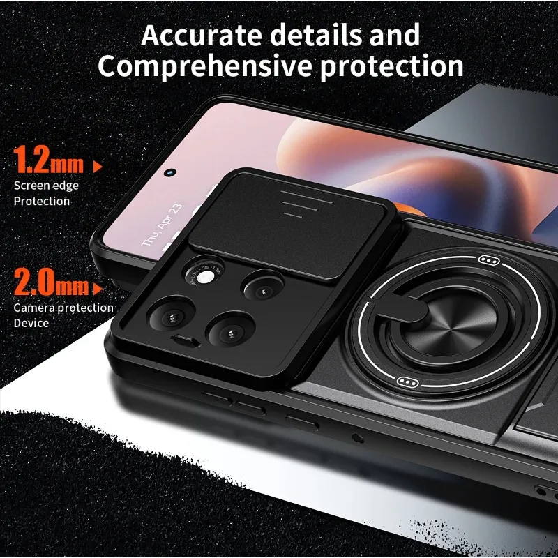 Magnetic Phone Case with Slide Camera Protection & Ring Stand Cover