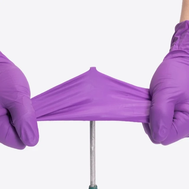 Guanti In Nitrile Viola RFD - 100 Pezzi Monouso, Senza Talco E Lattice, Taglia M, Per Cucina E Laboratorio - Foto 7