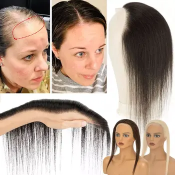 SEGO Natural 1.5X11 Replacement Forehead Hairline Lace Edges Hair Patch Hairpieces Real Human Hair Topper Hairpieces For Women