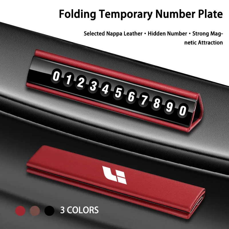 

New Leather Mobile Phone Temporary Parking Number Plate For Ideal Li ONE Auto L9 L8 Lixiang L7 2022 2023 Car Accessories