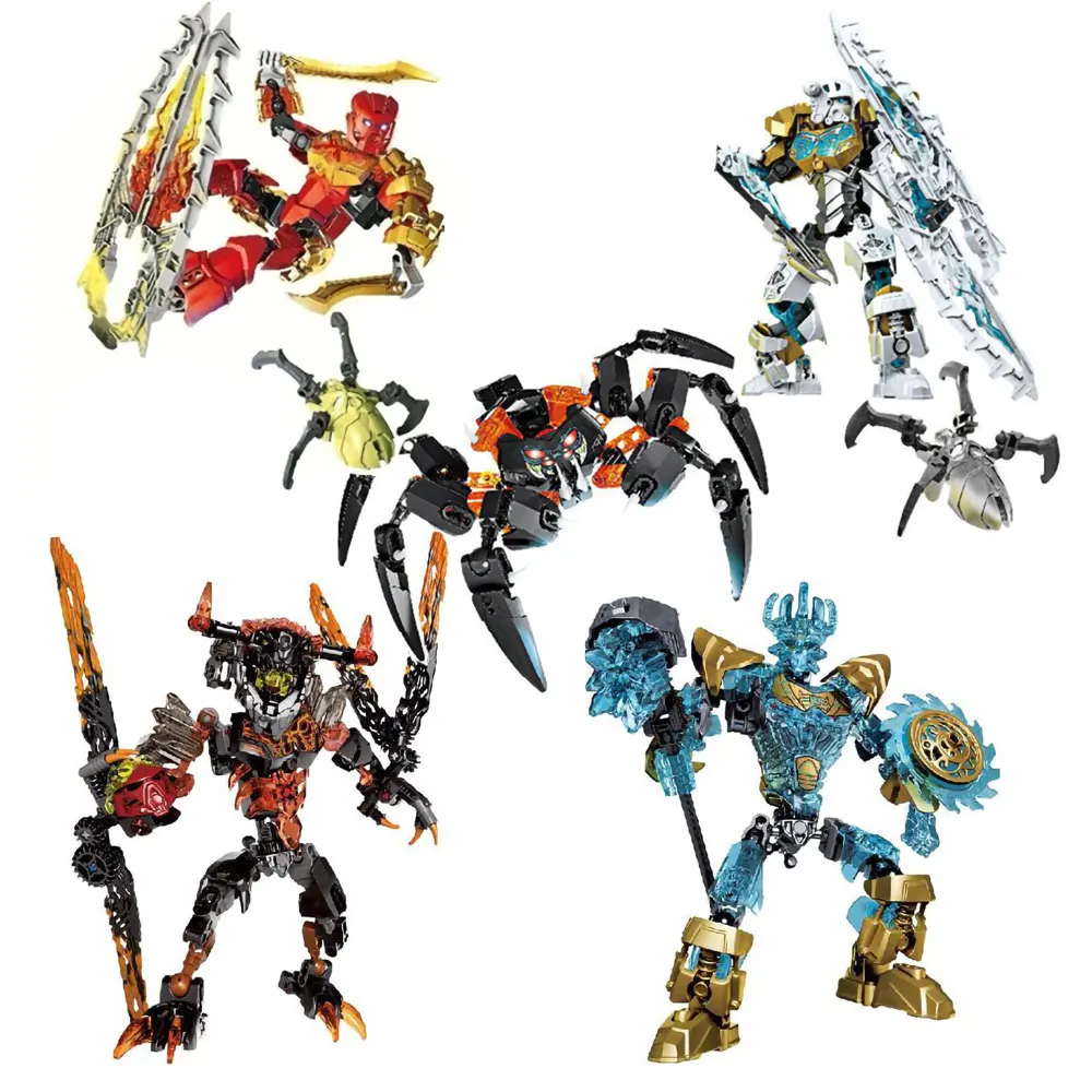 Bionicle 블록 장난감 호환 71312 벽돌 스파이더 킹 전사 Bionicle Ekimu Msdk 키즈 애니메이션 빌딩