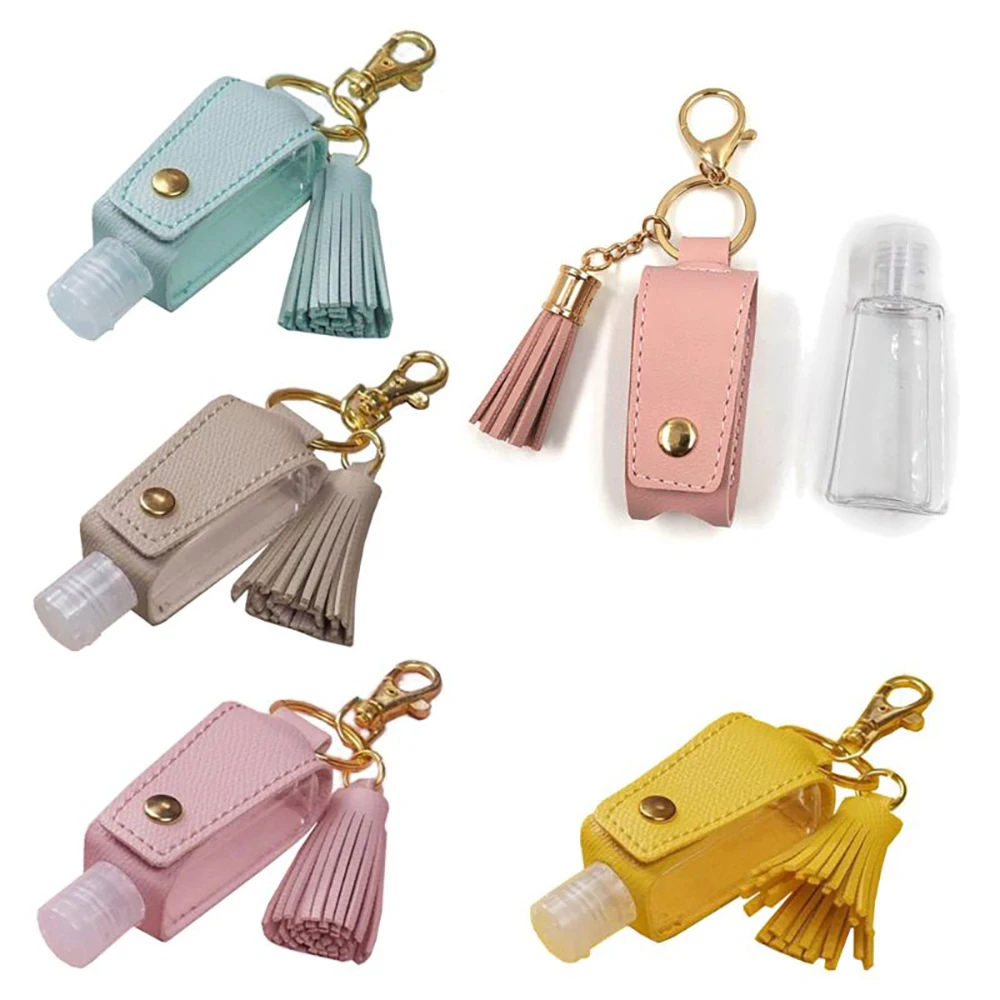 Travel with Bottle Cover Portable Cosmetic Container Refillable Bottles Hand Sanitizer Bottles with Keychain Holder