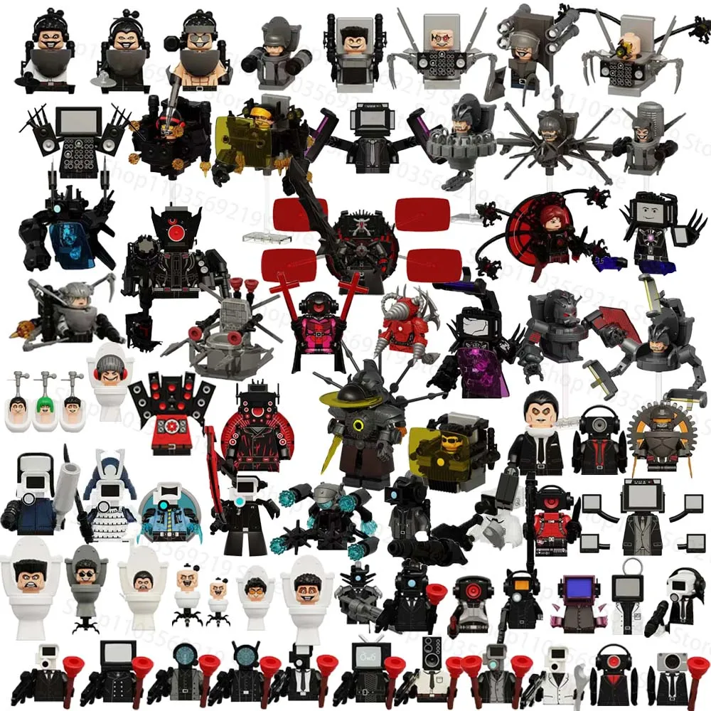 2026 Neue Skibidi Toiletten-Mann-Figuren Bausteine TV-Mann Titan Kameramann Speakerman Puzzle-Steine Actionfiguren Modell Spielzeug Geburtstagsgeschenk