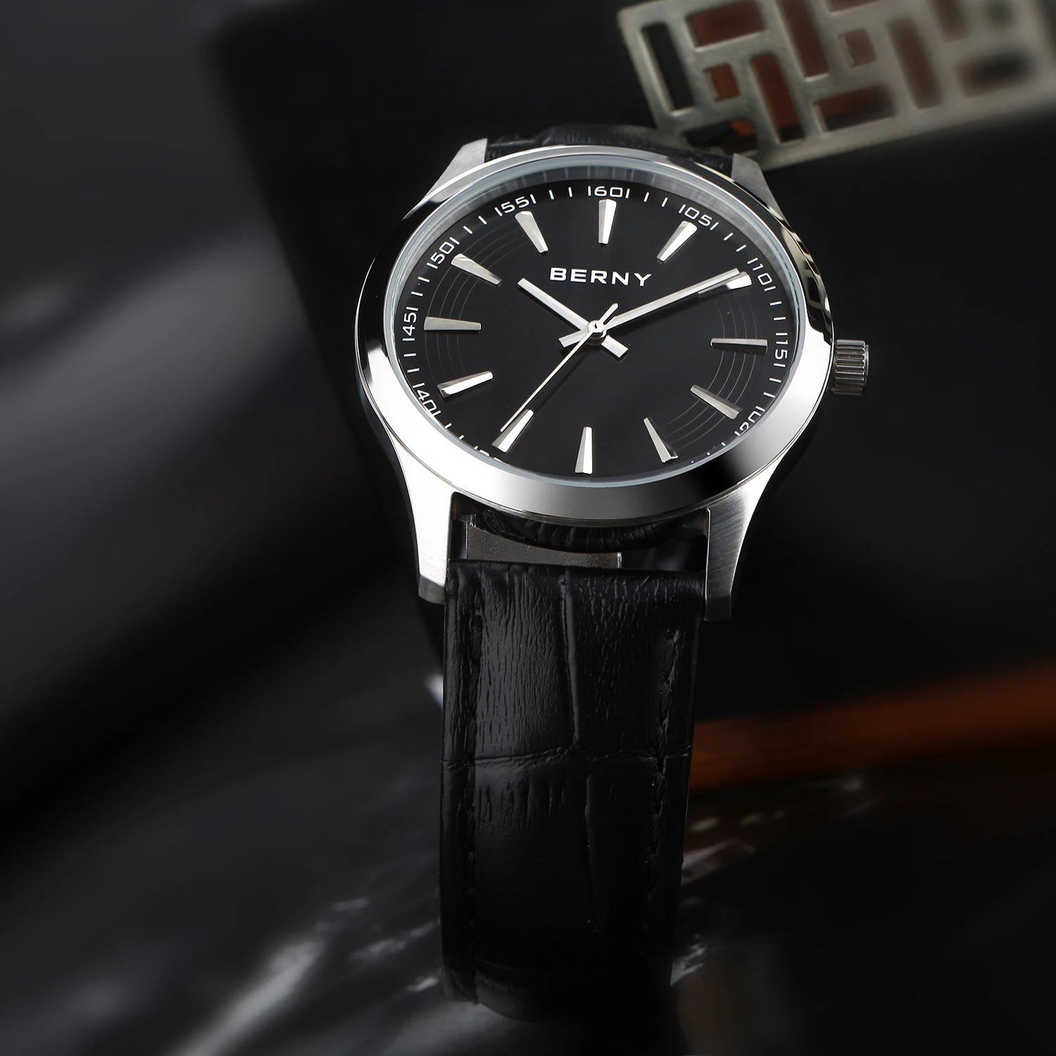 BERNY Uhren für Herren, klassische Herrenuhr, leicht, schlicht, lässig, Business-Armbanduhr, wasserdicht – Detail 4
