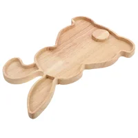 Rabbit Tray Easter Bunny Plate Wood Cover Fruit Serving Wooden Delicate Decorative 1