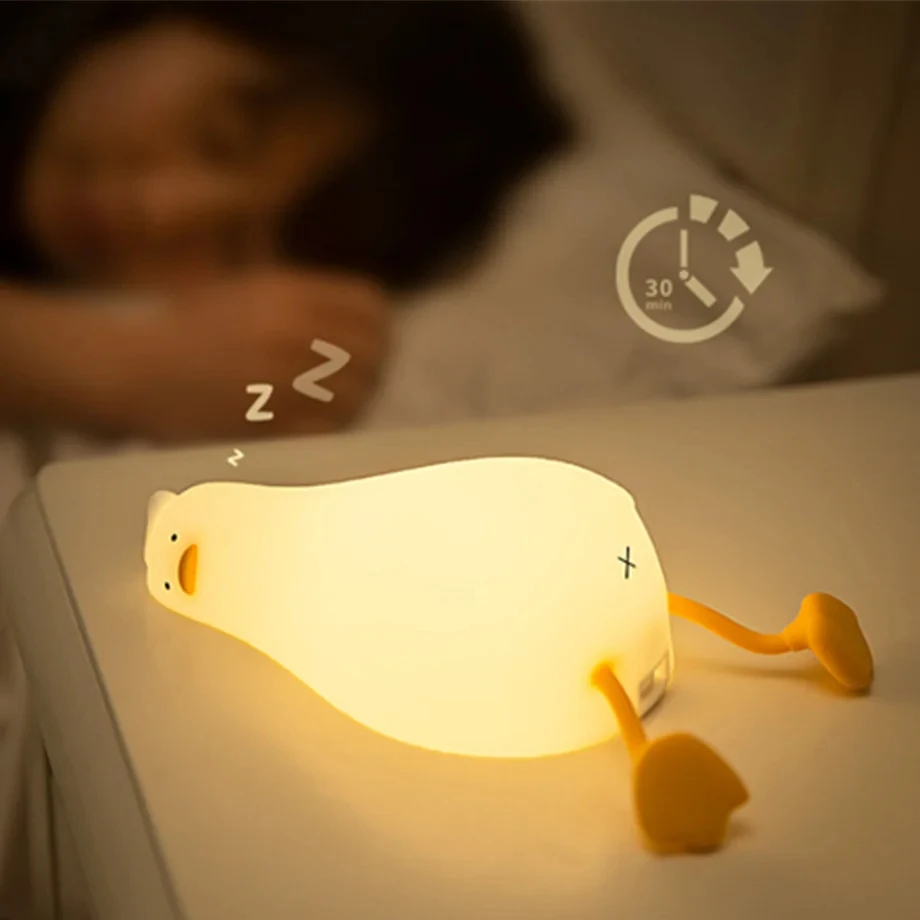 LED Night Light Cute Animal USB Charging Timed Bedside