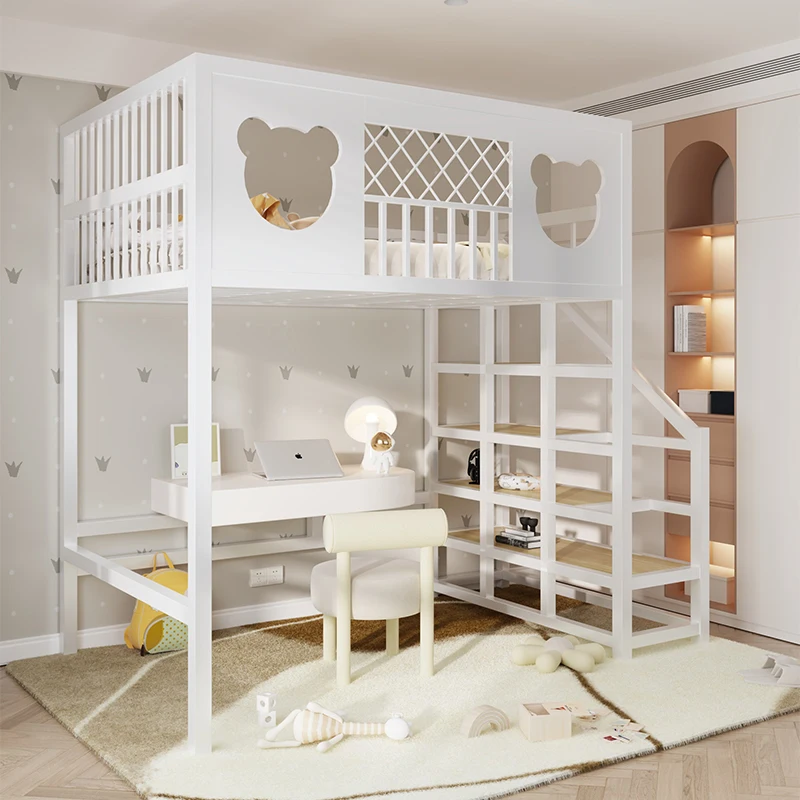 Wrought iron bed 1.8 meters double elevated bed small apartment
