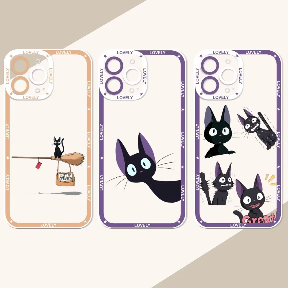 Kikis Serviço de Entrega Anime Jiji Cat Phone Case, para iPhone 12, 11