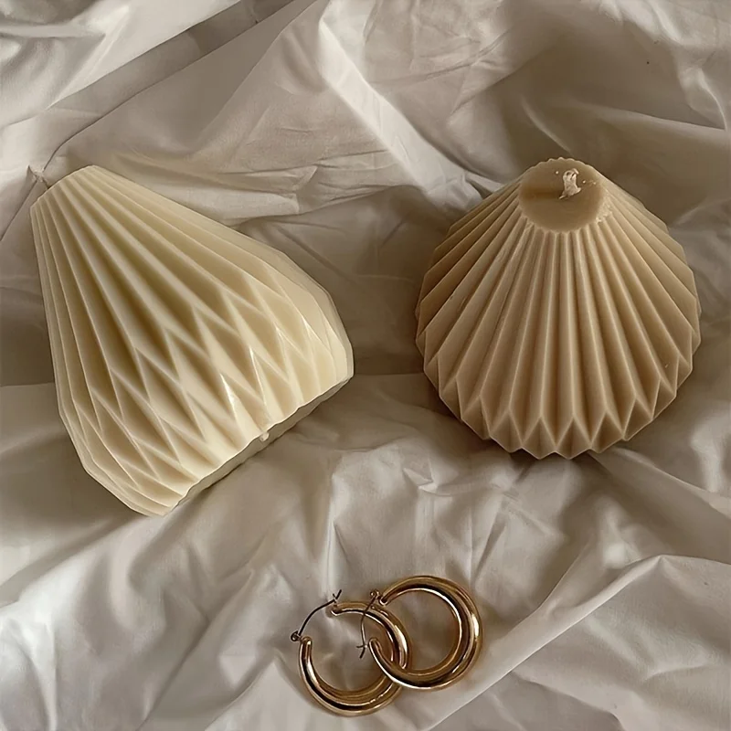 DIY 배 모양 아로마 캔들 실리콘 몰드, 3D 기하학 비누 석고 송진 몰드, 멀티 사양 케이크 몰드 홈 데코