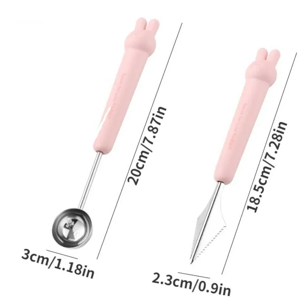 2PCS/set Multifunction Fruit Carving Knife Watermelon Ice Cream Dig Ball Scoop Fruit Carving Knife Cutter Scoop Gadgets