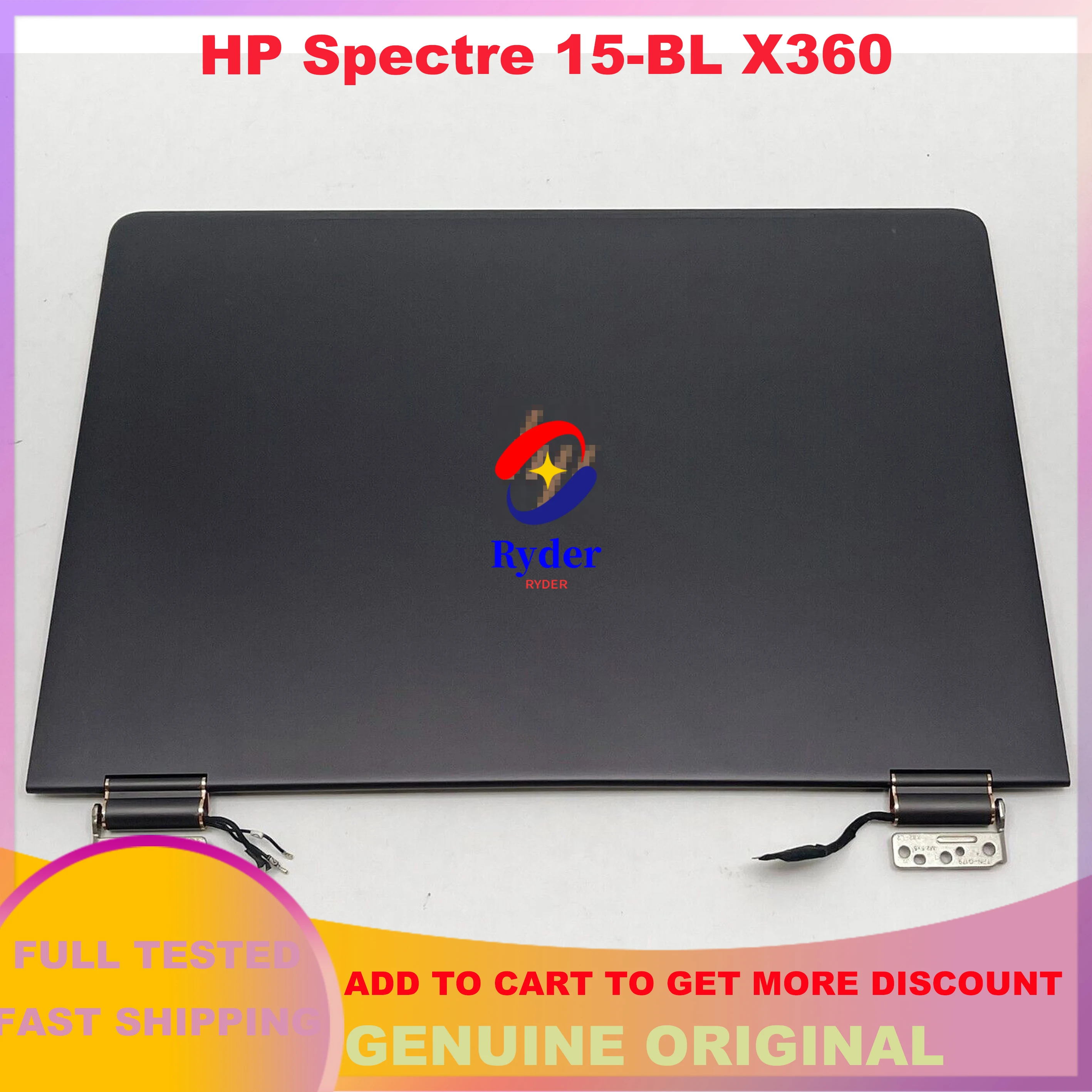 

15.6" UHD 4K 3840*2160 For HP Spectre X360 15-bl Series 15-bl090nz 15-bl075nr LCD Screen Touch Display Full Assembly 911082-001