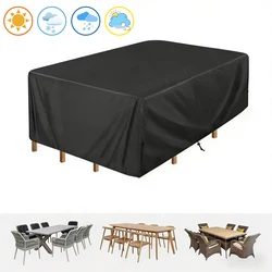 Enhanced Patio Garden Table Cover - Windproof, UV - Resistant, Multi - Size Summer Shield - 180x150x80cm (Black)