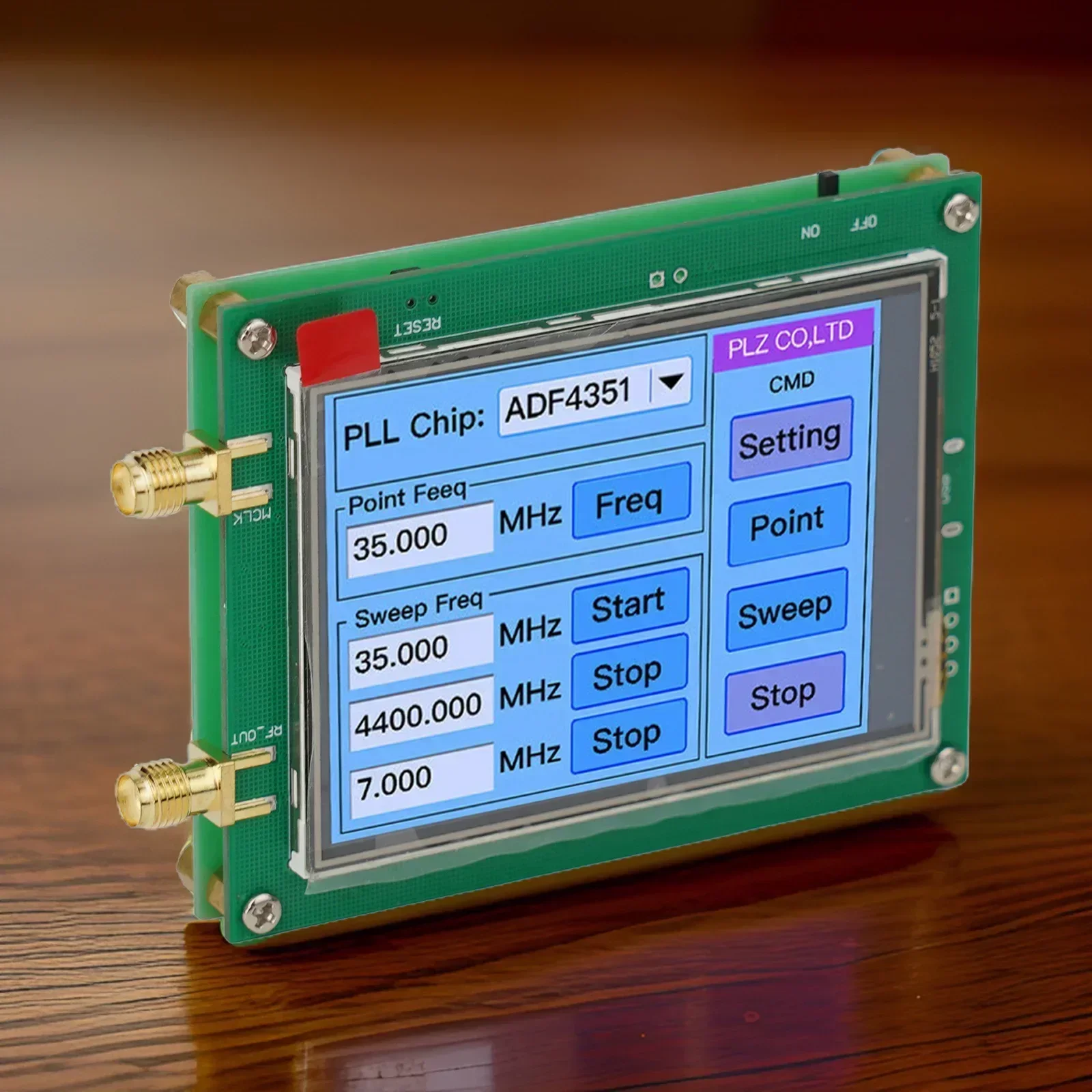 Touch Screen ADF4351 35M-4.4G RF Signal Generator PLL Sweep Frequency Generator Black Tool  Accessories 5