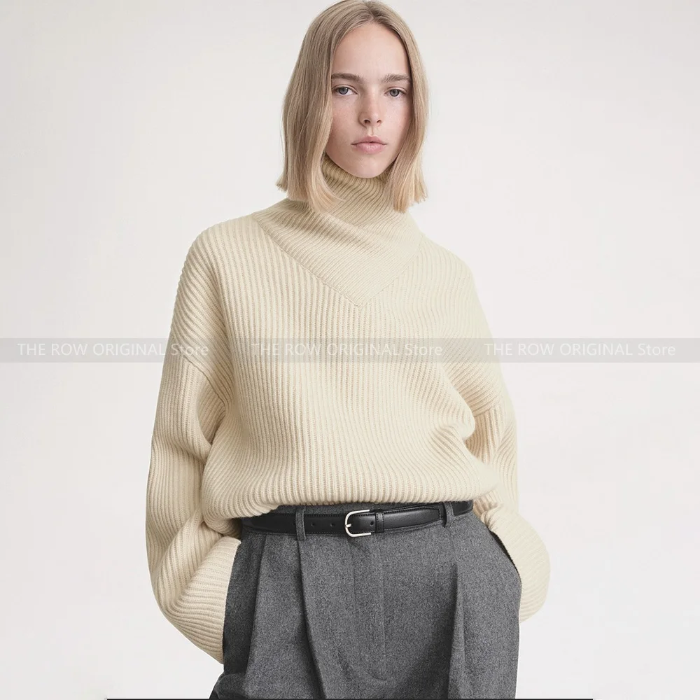 

T@teme chic commuter premium sense loose thin high neck long sleeve threaded wool knit jumper jumper