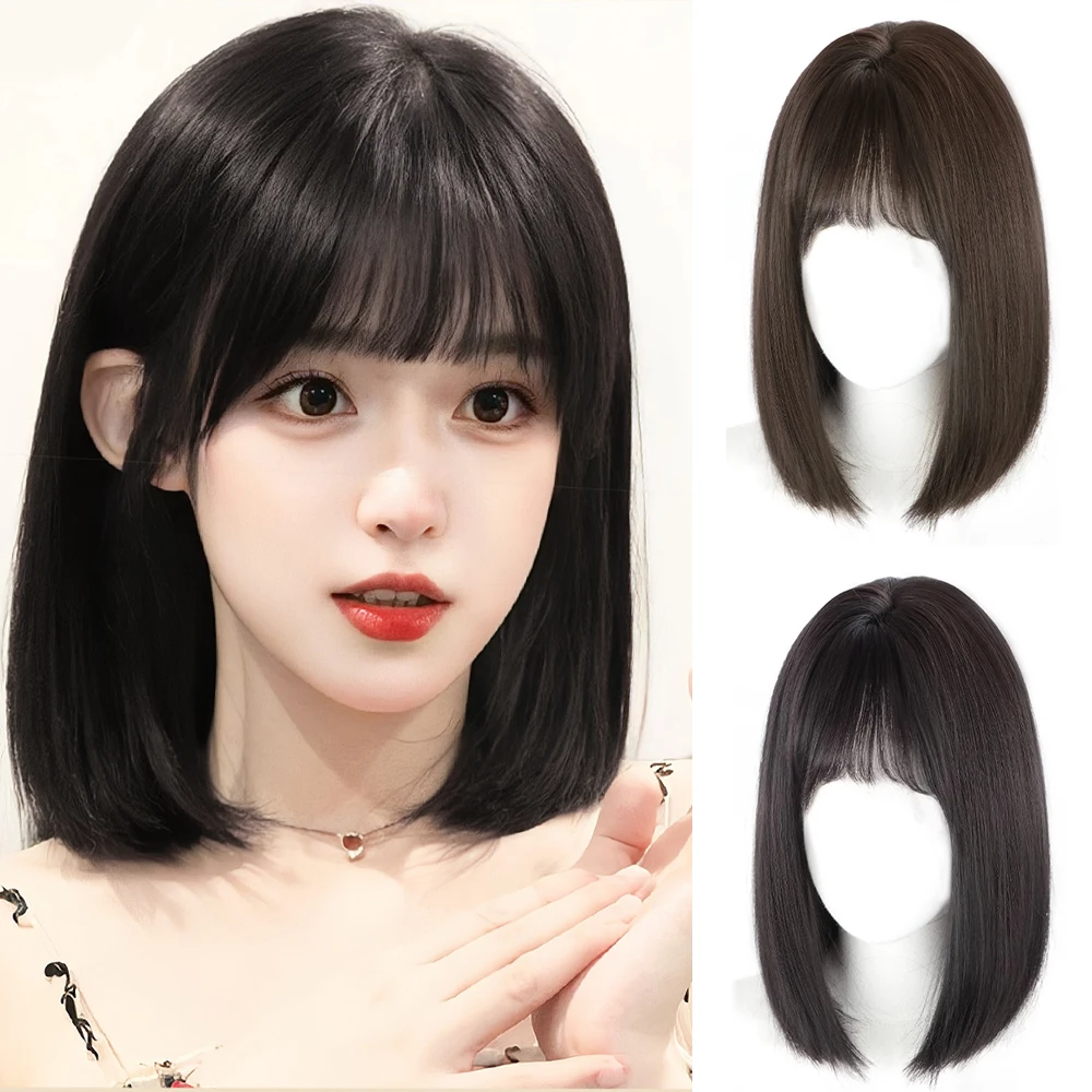 Parrucca Corta Bob Con Treccine Sintetiche Shinon – Donna, 14 Pollici, Box Braids, Con Frangia