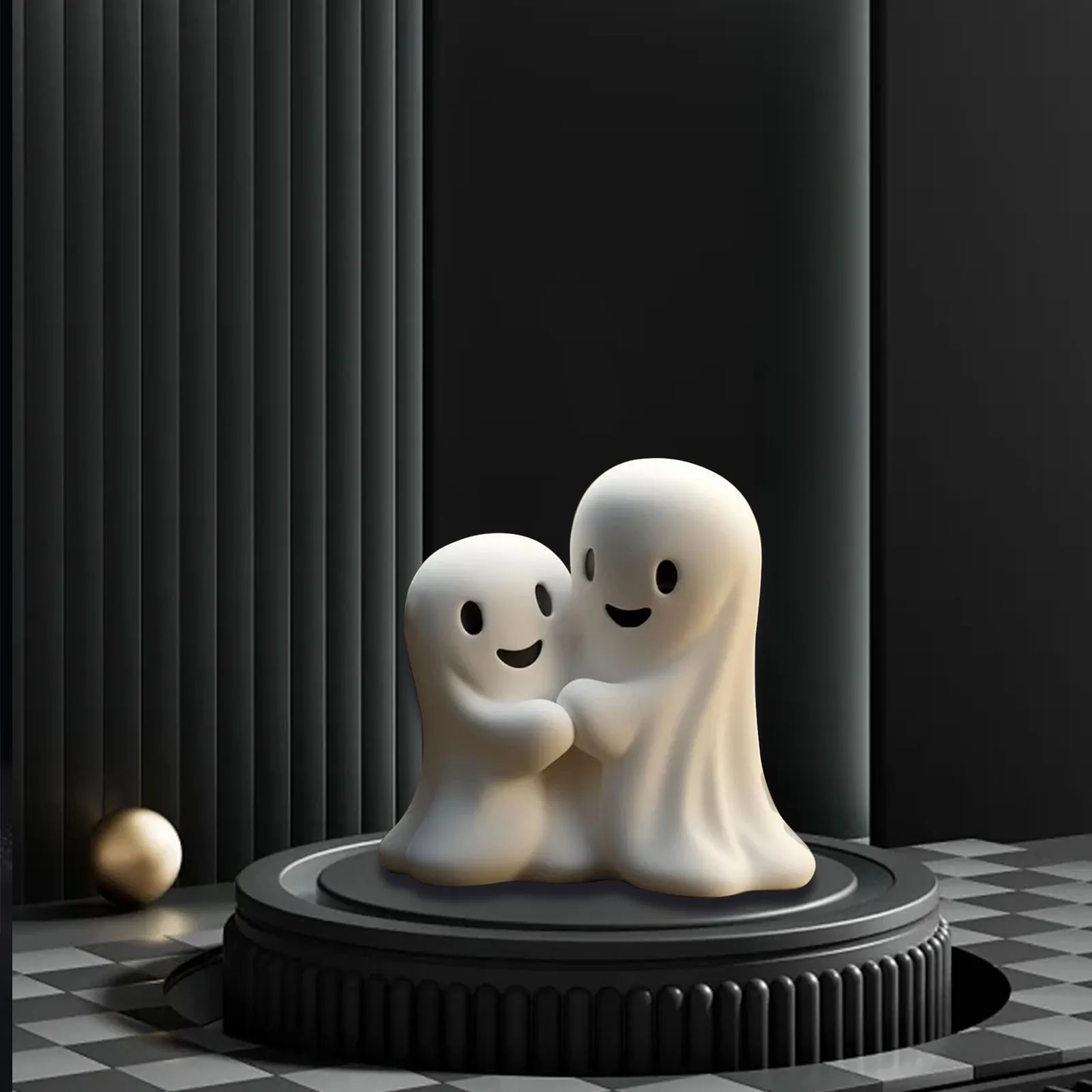 Halloween Resin Ghost Miniature Ornaments Desktop Decorations_voghion.com
