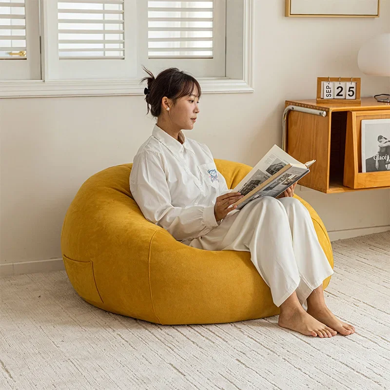 Yellow Bean Bag Lazy Sofa Lounger Seat Puff Outdoor Beanbag Sofa Chair for Adult