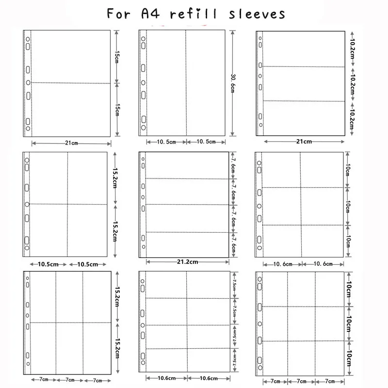 Sharkbang 10 قطعة A4 الموثق الأكمام 7 ثقوب بطاقات...