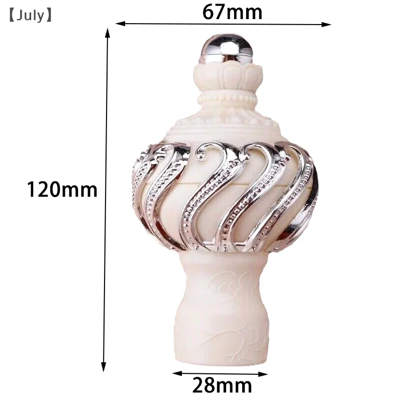 2pcs European Roman Rod Decorative Heads Sealing Plug Curtain Rod Accessories Spiral Curtain Protective Case