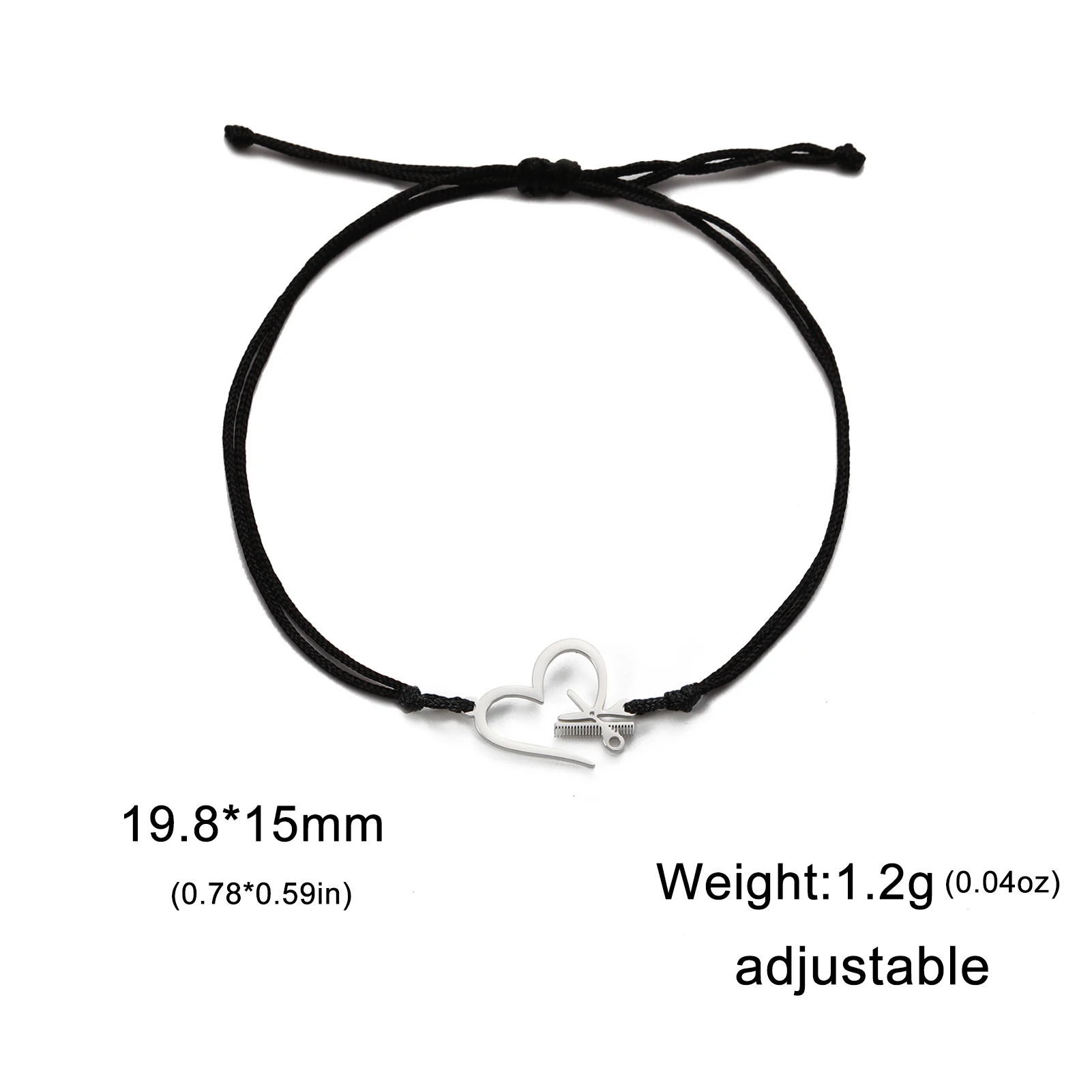 EUEAVAN Parrucchiere Forbice Pettine Asciugacapelli Bracciale per Donne Regolabile Cuore Parrucchiere Parrucchiere Barbiere Strumenti Braccialetto Parrucchiere Salone di Gioielli Regalo di