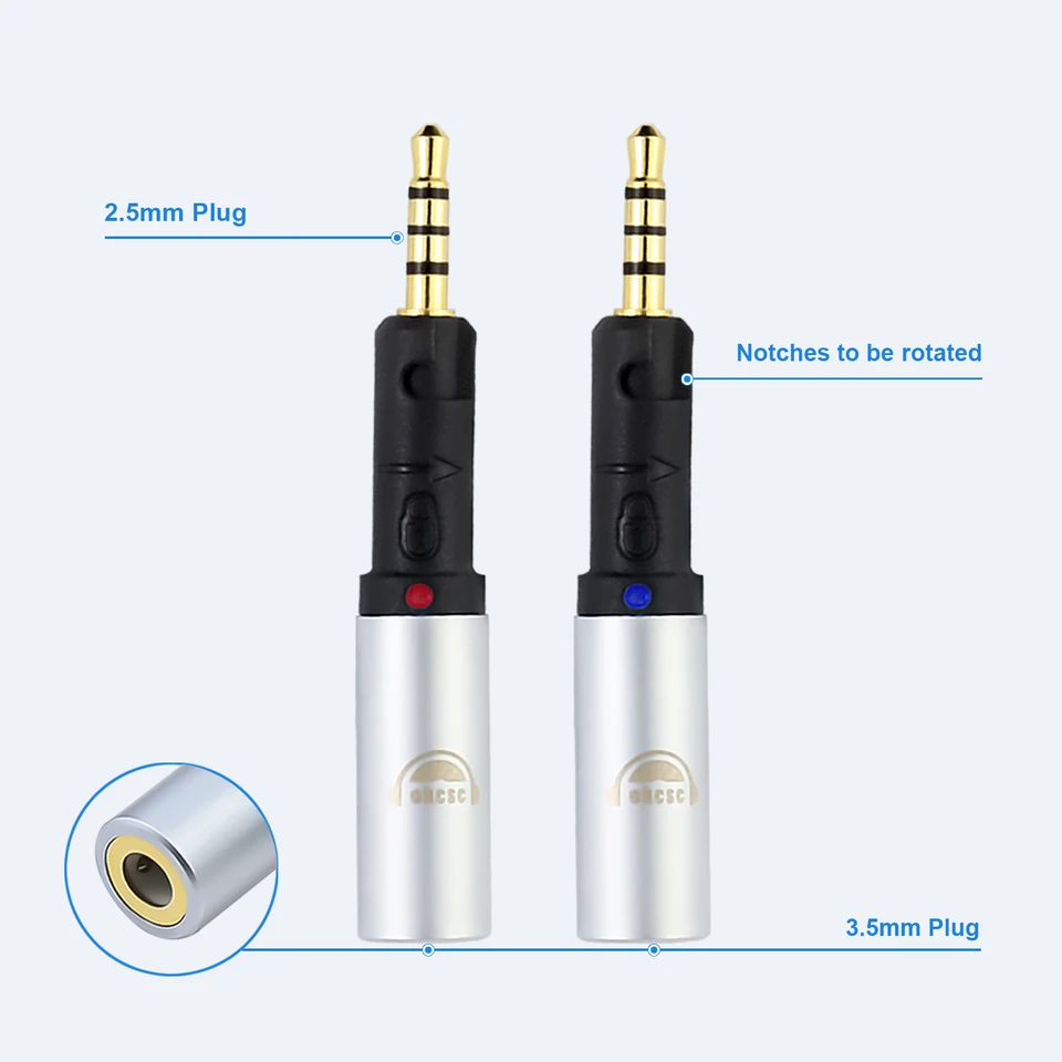Convertore adattatore audio per cuffie da 2,5 mm a 3,5 mm