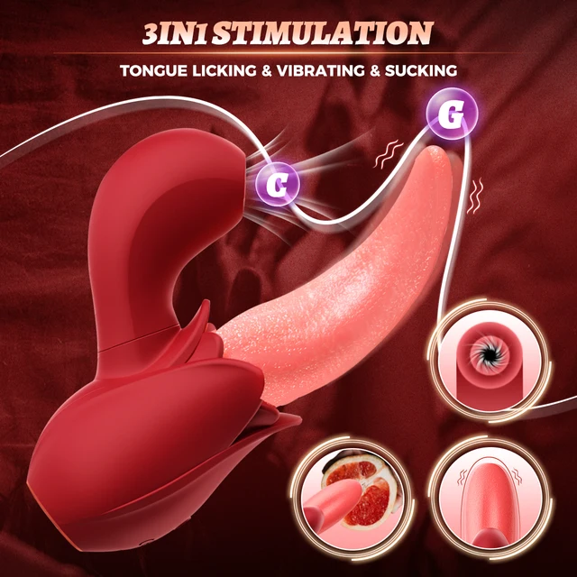 HESEKS Clitoral Stimulator Tongue Vibrator Nipple Tongue Rose Vibrator Sucker Clitoris G Spot Vibrators Female Masturbation