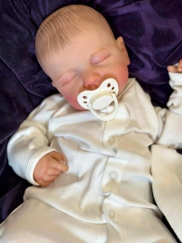 

19 Inch Finished Reborn Baby Dolls LouLou 3D Skin Visible Veins Silicone Vinyl DIY Toys Figure for Girls Gift