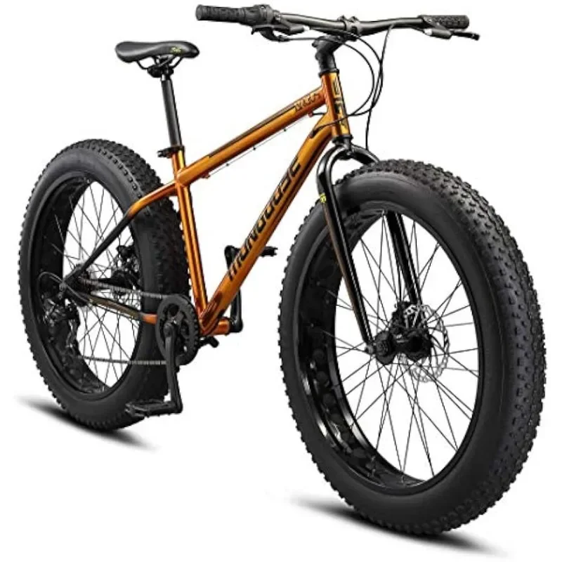 

Comp Adult Fat Tire Mountain Bike for Men and Women, 26-Inch Tires, 17 Inch Hardtail Frame, Mechanical Disc Brakes