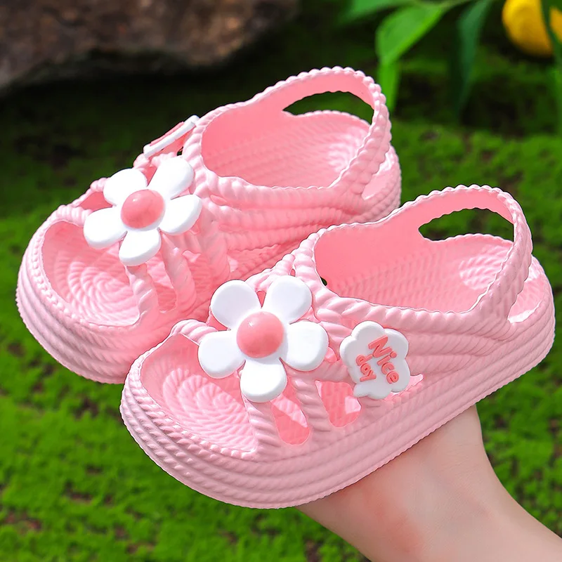 Kids' Sandals with 'Step-on-Poop' Feel – New 2025 Summer Beach Shoes for Girls Anti-Slip Soft-Sole Outdoor Sandals