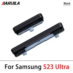 Premium Side Volume and Power Button Key Set Replacement for Samsung Galaxy Series (S23 Ultra Black)