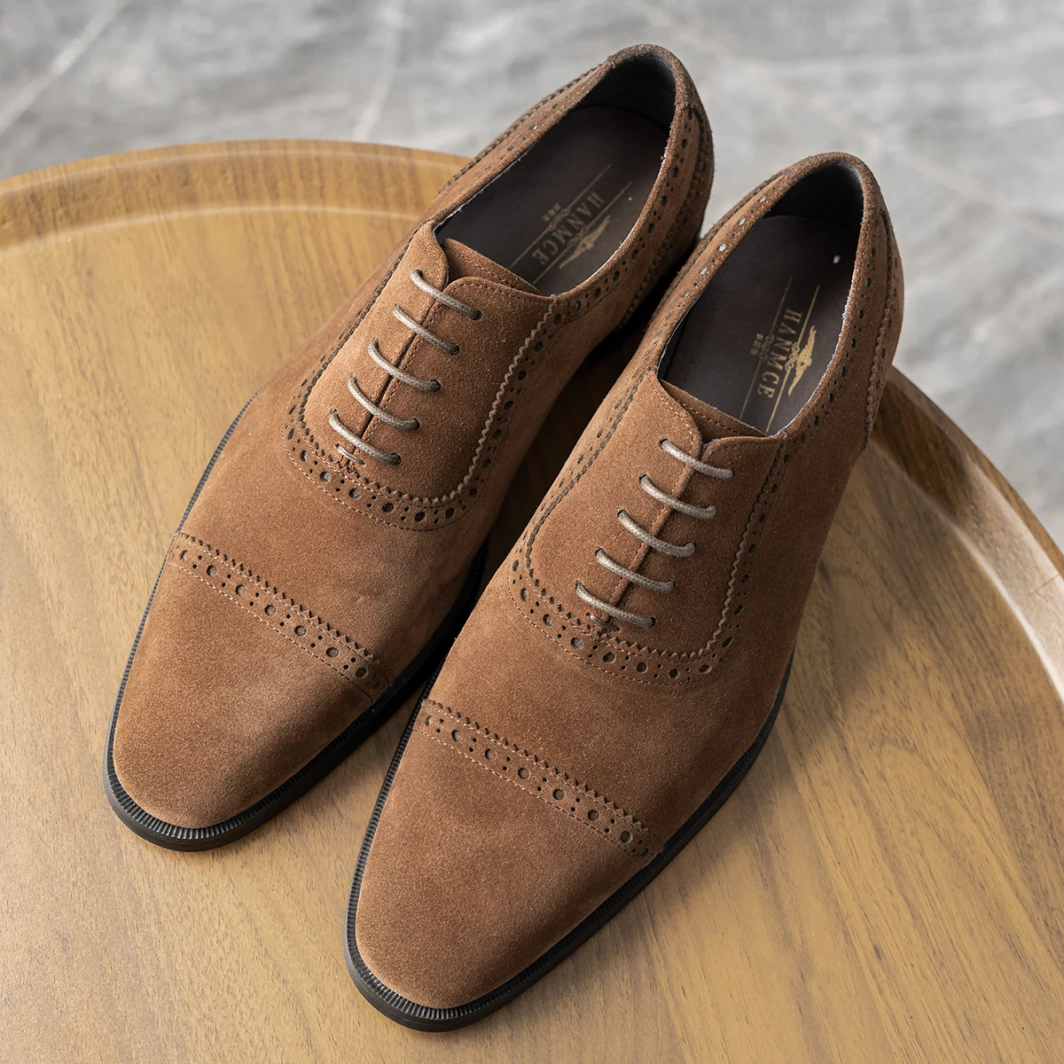 Elegant Brown Suede Oxford Shoes (LOT 408) 1547_hd.jpg?v=1762460622 main image 4