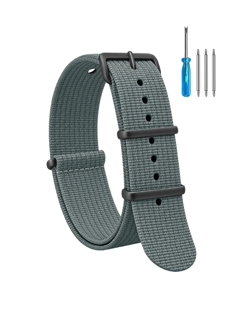 Premium Ribbed Nylon Strap - Military Ballistic Fabric Replacement Watchband