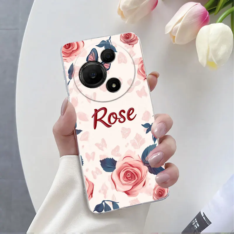 Flower Marble Clear Soft Silicone Phone Case - Enhanced Protection and Style
