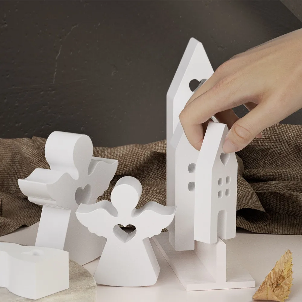 3D Love Angel Candle Silicone Mold Angel Shape Scented Soap Mould DIY Plaster Concrete Resin Ornament Gifts Molds Home Decor