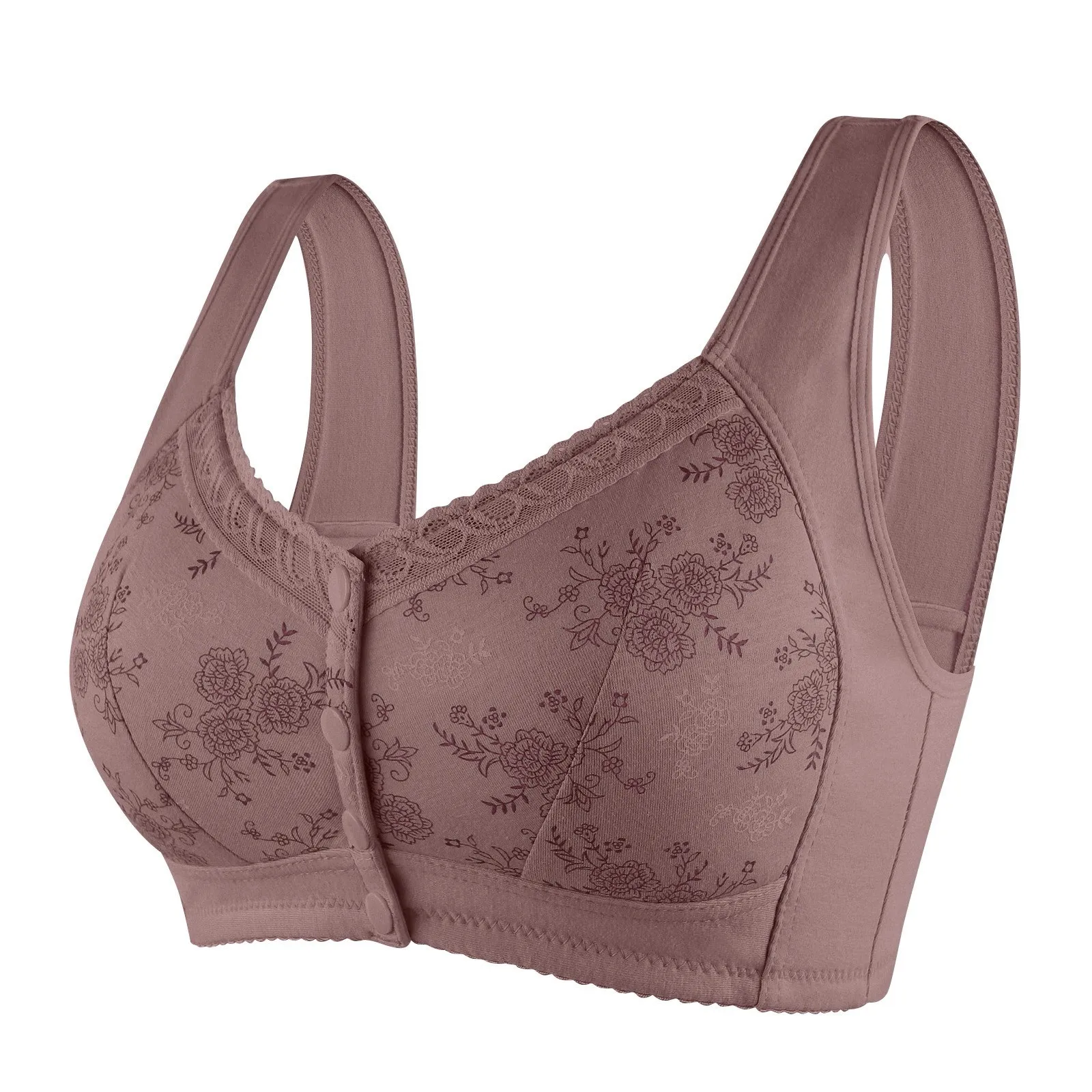 Mother Front Open Buckle Bra Underwear Brassiere Large Size Bra Without Steel Ring Thin Section Vest Type Mom breathable Brassie 4