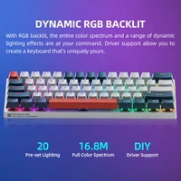 K500-B61 Machenike Mini Mechanical Keybaord 60% Form Factor 61Keys Gaming Keybaord Wired Full Key Hot-Swappable RGB Backlit 6