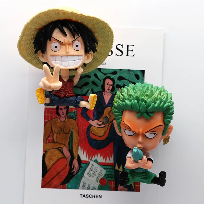 One Piece Monkey D Rufy Roronoa Zoro Q-Fridge Sticker Ornament Decorazione Da Collezione Anime Magnetic Sticker Figure Mold
